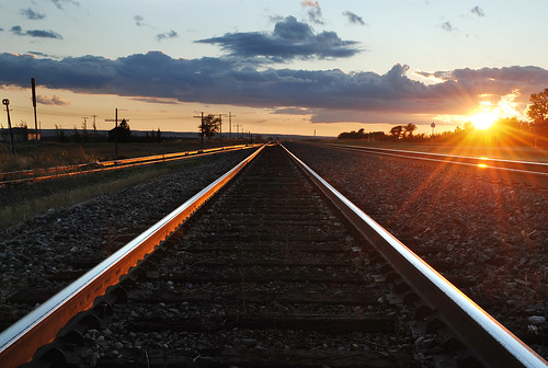sunset tracks rail railway saskatchewan