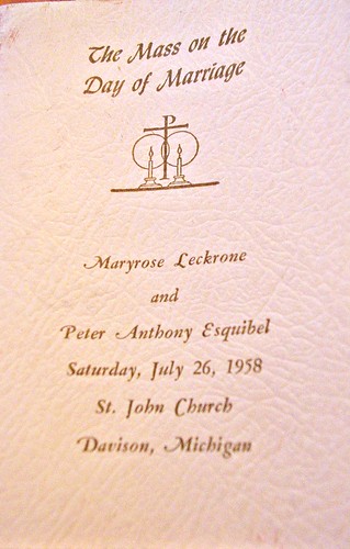 wedding program for mom and daddy