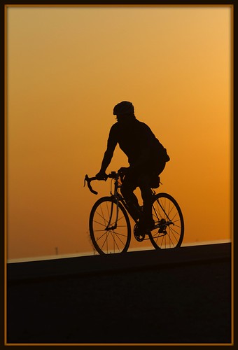 morning colors bike sunrise cyclist ride silhousette