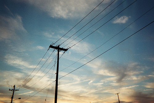 sunset summer sky lines clouds diagonal electricity