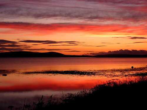 sunset reflections skyscape evening scotland orkney stenness day cloudy dusk august colourful loch gloaming orcades lochscape