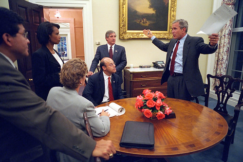 911: President George W. Bush and Speech Preparation, 09/11/2001.