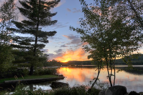 trees sunset lake reflection adirondacks hdr ausable flickr10