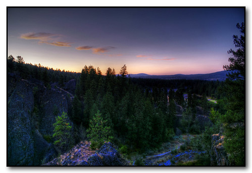 trees sunset washington rocks spokane spokaneriver sevenmile riversidestatepark