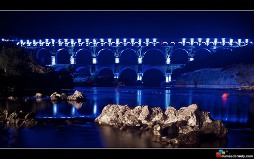blue france monument water night lights aqueduct pontdugard efs1022mmf3545usm flickraward flickraward5 mygearandme mygearandmepremium mygearandmebronze
