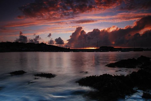 sunset sea beach water night seaside stmarys scillyisles hughtown