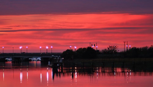 sunset sky cloud reflection wet water marina boats southcarolina charleston brilliant ashleymarina mdggraphix