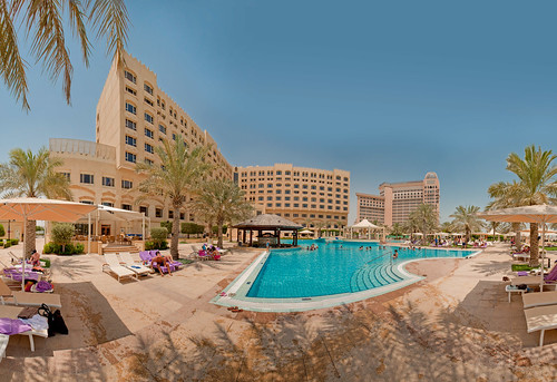 summer panorama hot pool photoshop hotel resort stitched intercontinental doha qatar