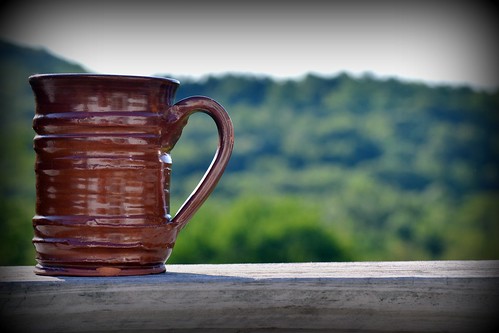 trees summer brown mountain home coffee beautiful view deck clay mug simple pleasure oldsturbridgevillage project365 apicaday creativeeveryday thedailyshoot ds606 2011197365