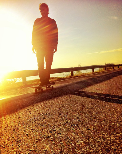 sunset finland skateboard