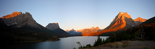 sunrise canon panoramic glaciernationalpark xsi sigma1020mm saintmarylake sunpoint pse8 photoshopelements8