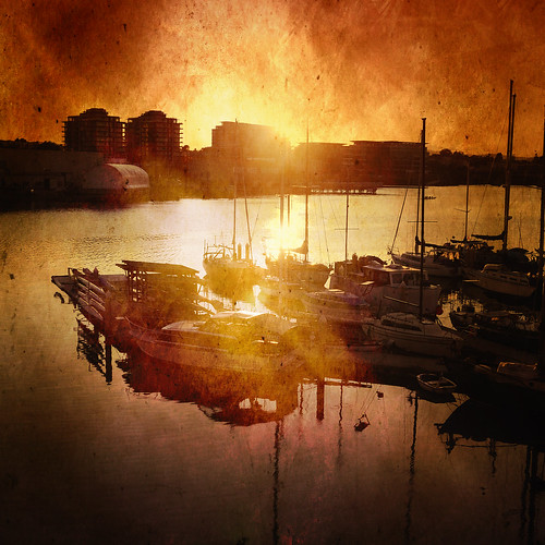 sunset silhouette bay harbour idream tatot zedzap
