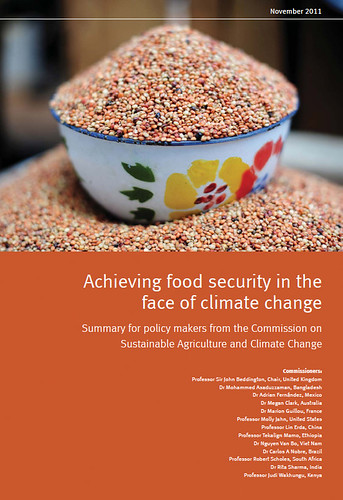 Cover of recommendations produced Nov 2011 by CCAFS/Commission on Sustainable Agriculture and Climate Change