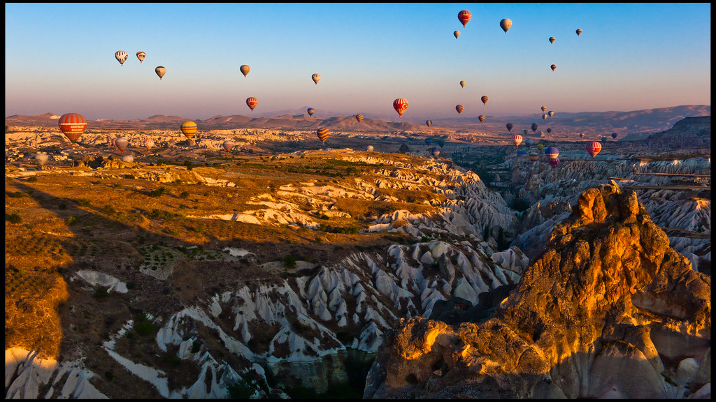 Panorámica de globos en Cappadocia