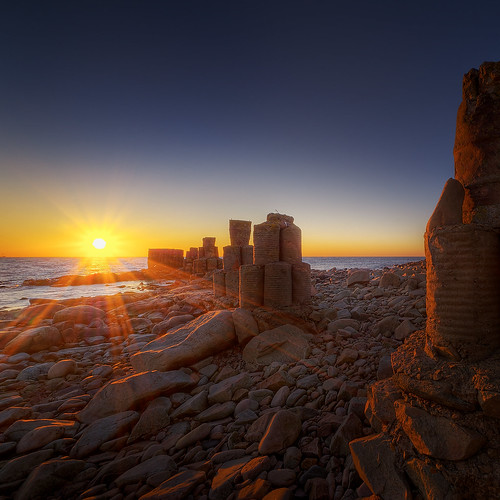 sunset seascape skåne rocks sweden pillars dagshög