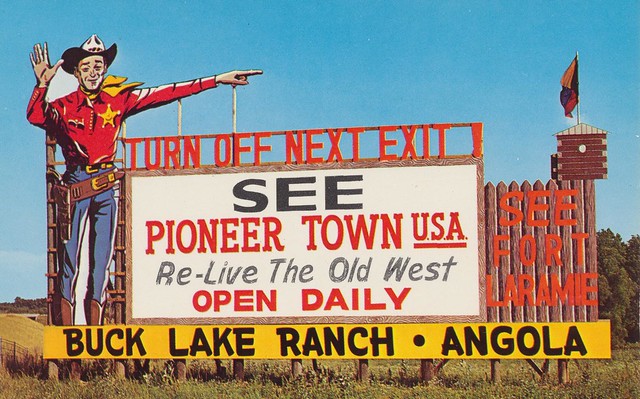 Buck Lake Ranch billboard postcard - date unknown