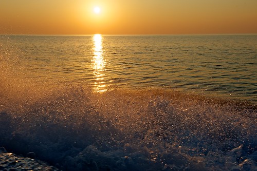 ocean outdoor sunset wave