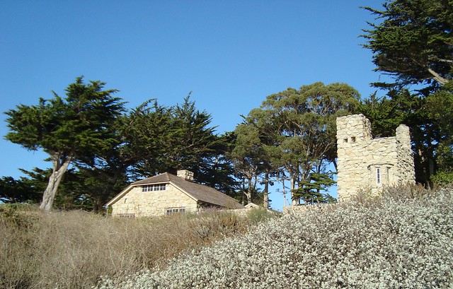 Front view of Robinson Jeffers' Tor House & Hawk Tower