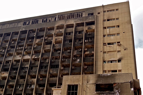 Government Building burnt during revolution, Cairo