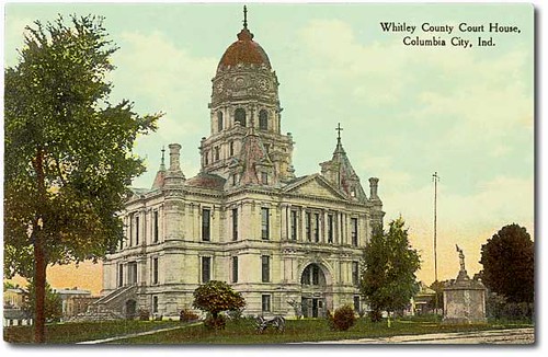 usa color history buildings indiana courthouse clocks businesses columbiacity whitleycounty hoosierrecollections