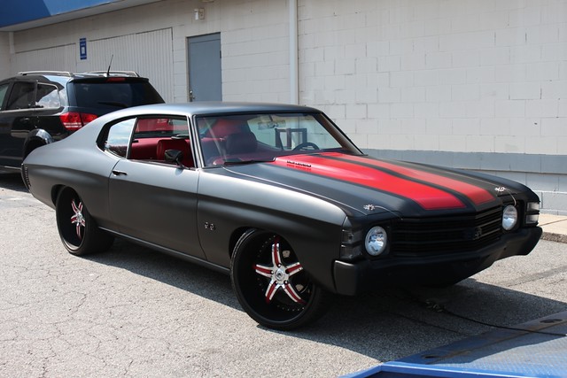 Chevrolet Chevelle Matte Black with Red Stripes | Explore Ca… | Flickr ...