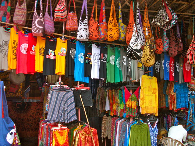 Markets in Goa offering tourist souvenirs in India 