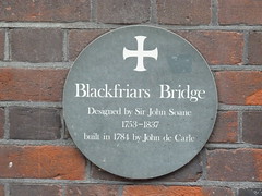 Blackfriars Bridge green plaque