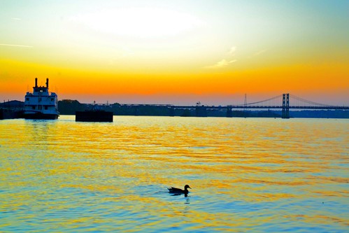 life bridge sunset color nature water river bright ducks quadcities i74bridge i74 gamblingboat