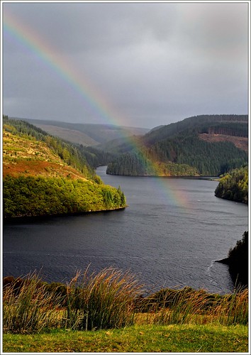 trees mountains nature water wales forest landscape rainbow reservoir llynbrianne naturethroughthelens