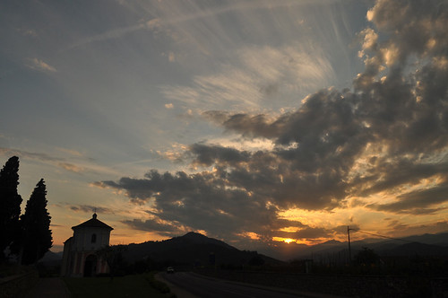 road sunset italy cloud sun church car niceshot liguria villanova albenga