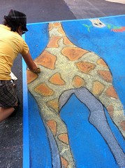 Chalk art - giraffe butt :)