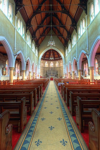 church architecture arch cathedral au australia arches aisle tiles nsw newsouthwales fleurdelis pews hdr hdri armidale expodisc canonef1635mmf28liiusm canonrc1wirelessremote manfrotto190xbtripod canon5dmarkii manfrotto322rc2heavydutygripballhead thecathedralchurchofsaintsmaryjoseph