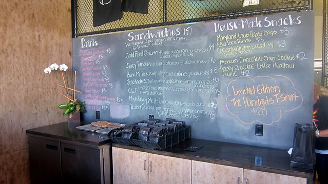 chalkboard menu at ink.sack