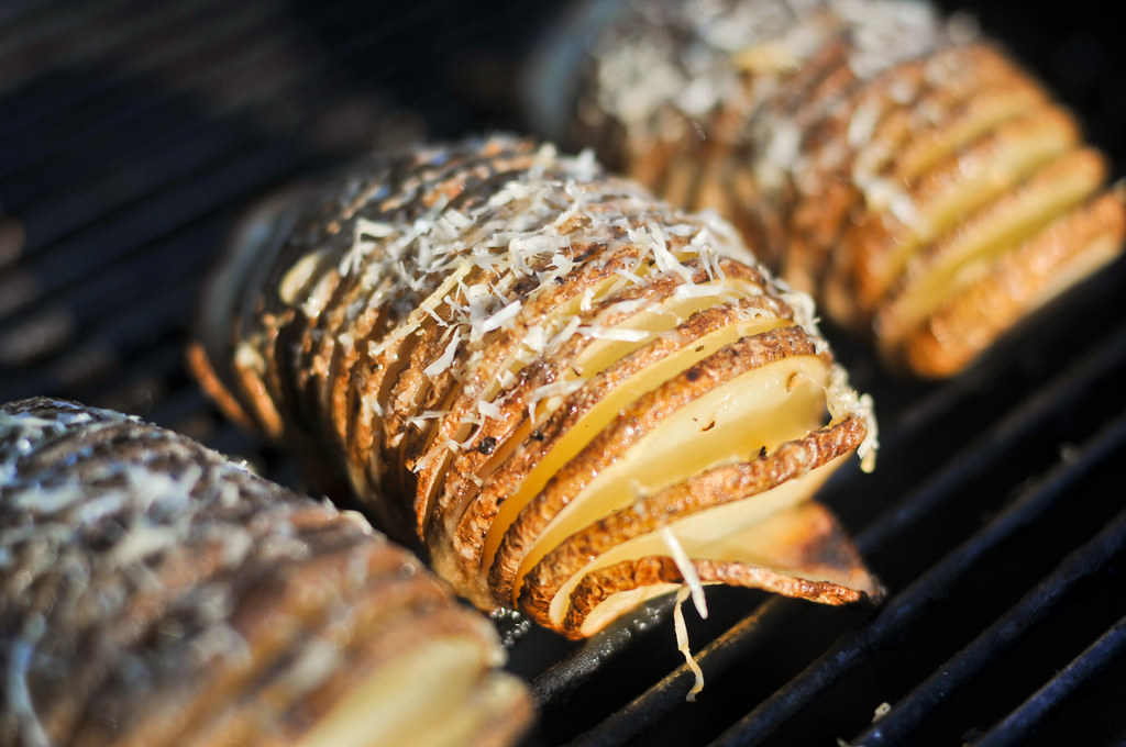 Hasselback Potatoes with Garlic and Parmesan