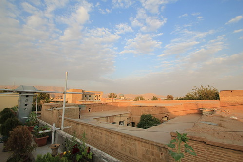 roof view iran dusk persia vista yazd masjedeamirchakhmaq