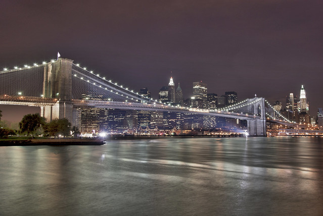 Brooklyn Bridge at Night (HDR)