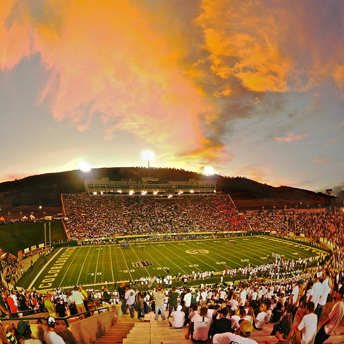 sunset panorama college football colorado state stadium fortcollins boise rams ncaa broncos hughes goldenhour hugin
