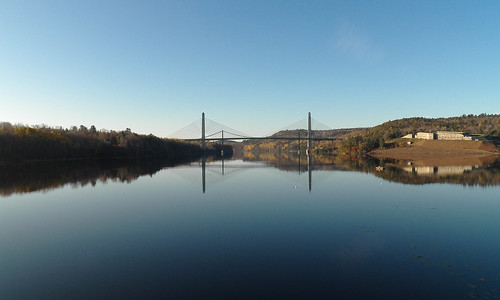 statepark morning bridge sky reflection water river state fort maine reflect knox waldo fortknox narrows penobscot narrowsbridge penobscotriver waldocounty penobscotbridge penobscotnarrowsbridge penobscotriverbridge fortknoxstatepark