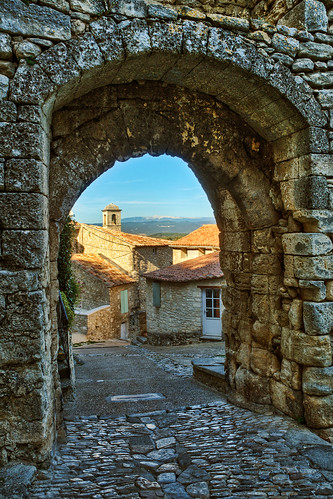 france stone arch village provence luberon lacoste hdr montventoux