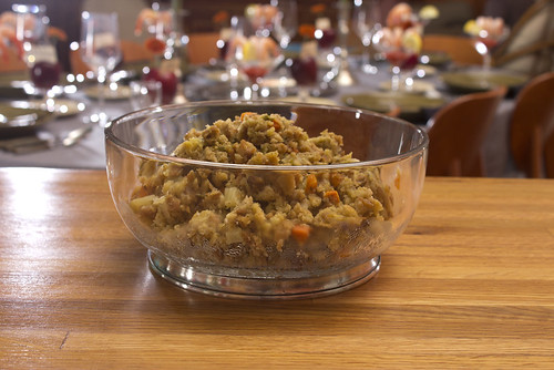 The Stuffing in Pewter Bowl