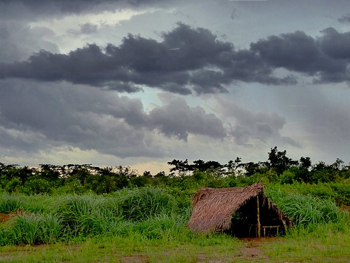 africa sky storm grass clouds dark guinea airport moody hut