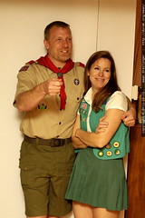 adult scoutmaster with girl scout    MG 5847 