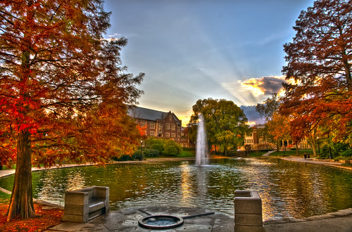 sunset ohio water students colors clouds campus day mirrorlake oct clear hdr ohiostate nikond90 1685mmnikonlens