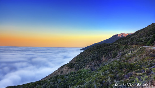 ocean california park mountains water fog sunrise coast monterey state bigsur lucia hdr limekiln topaz