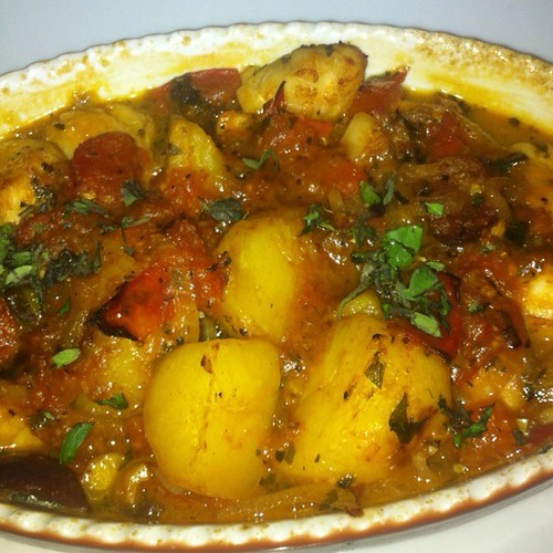 Greek Seafood With Olives, Potatoes And Anchovis @ Gustoso