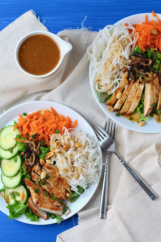 Rice Noodle Salad with Chicken and Peanut Vinaigrette