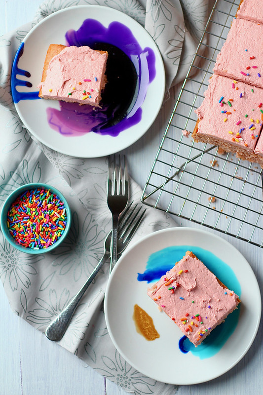 Strawberry Cake with Rhubarb Frosting