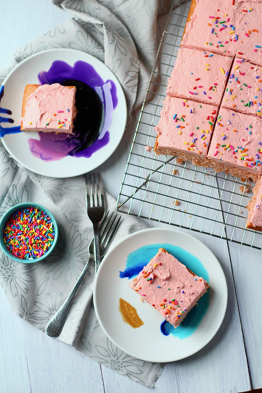 Strawberry Cake with Rhubarb Frosting