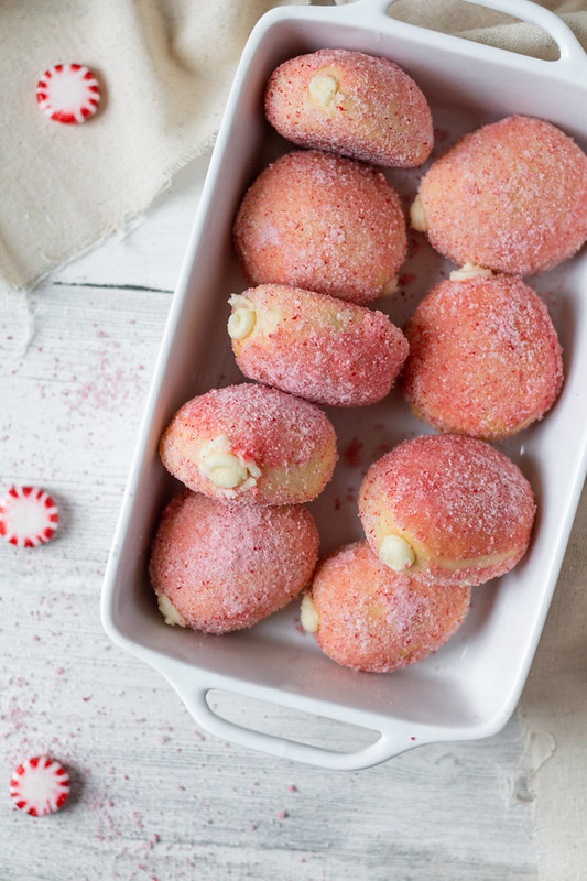 Baked White Chocolate Peppermint Donuts