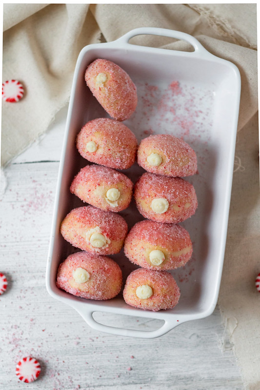 Baked White Chocolate Peppermint Donuts